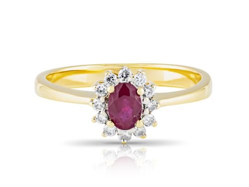 Ruby & Diamond Cluster Ring