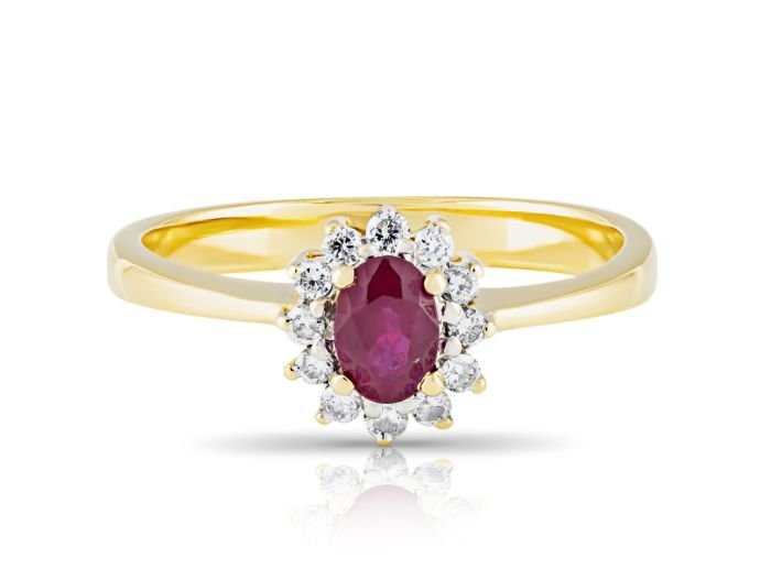 Ruby & Diamond Cluster Ring
