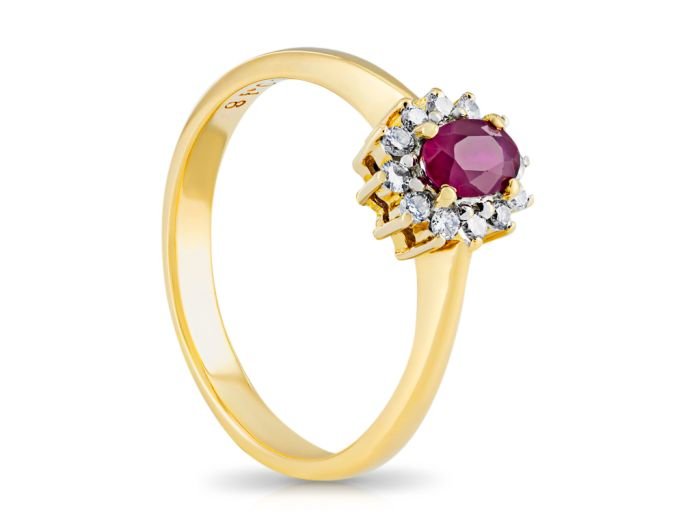 Ruby & Diamond Cluster Ring