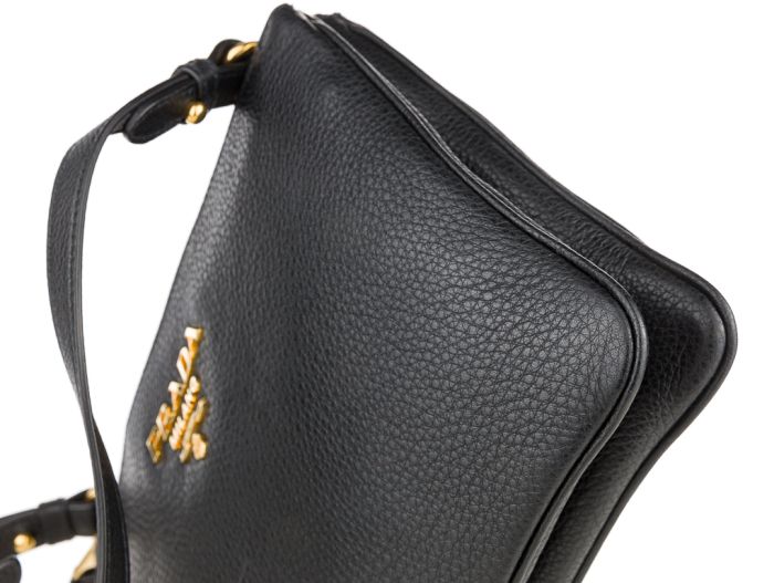 Prada Bandoliera Vitello Phenix Double Zip Crossbody Bag
