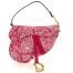 Christian Dior Saddle Raspberry Toile de Jouy Reverse Medium Bag