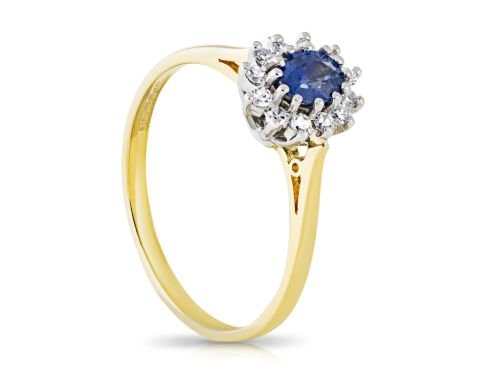 Sapphire & Diamond Cluster Ring