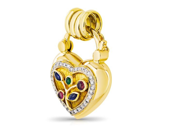 Gemstone Heart Charm-Pendant Locket - Image 2