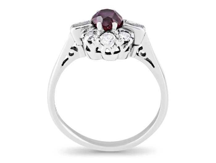 Ruby and Diamond Cluster Ring - Image 3