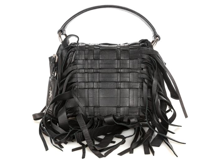 Prada Nappa Woven Fringe Crossbody Bag