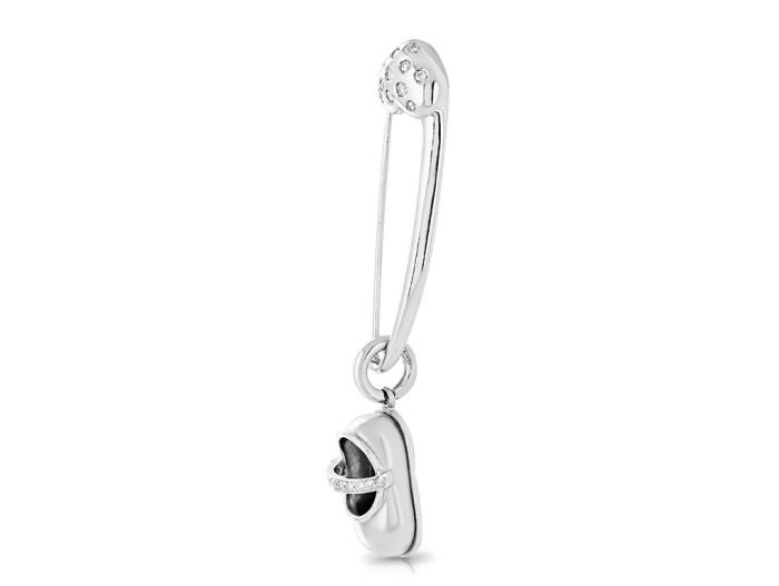 Aaron Basha Diamond Heart Safety Pin and Shoe Pendant - Image 2