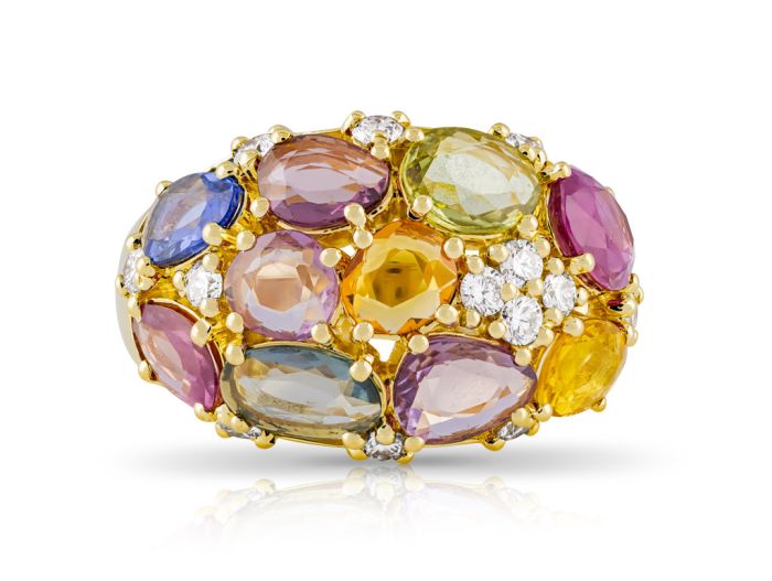 KIKI Diamond and Multi Coloured Stone Ring