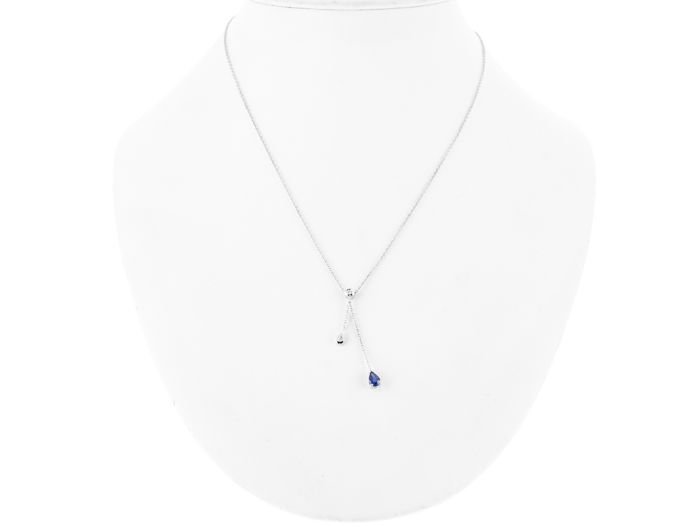 Diamond and Synthetic Sapphire Necklace - Image 3