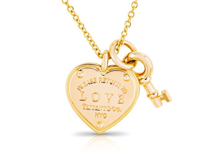 Tiffany & Co Return To Tiffany Love Heart Tag Key Pendant on Chain