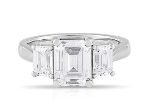 Trinity Emerald Cut Diamond Ring