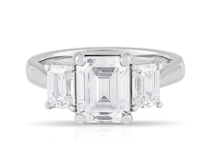 Trinity Emerald Cut Diamond Ring