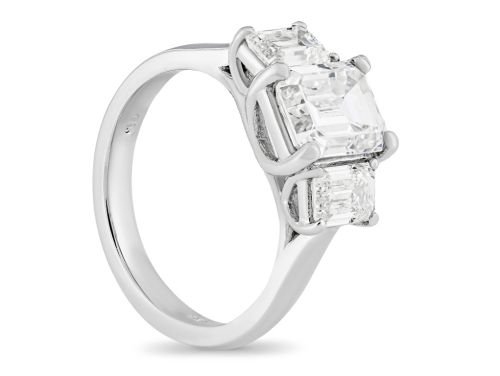 Trinity Emerald Cut Diamond Ring