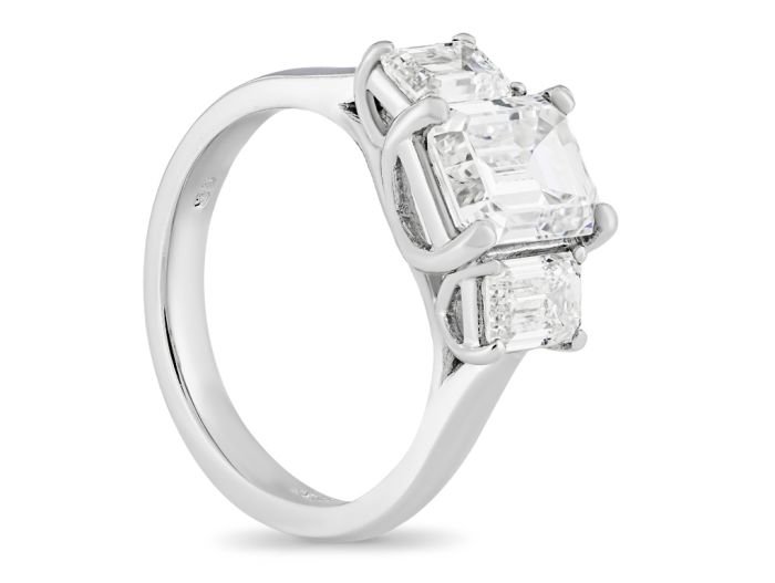 Trinity Emerald Cut Diamond Ring