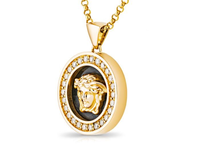 Versace Diamond Medusa Greca Necklace