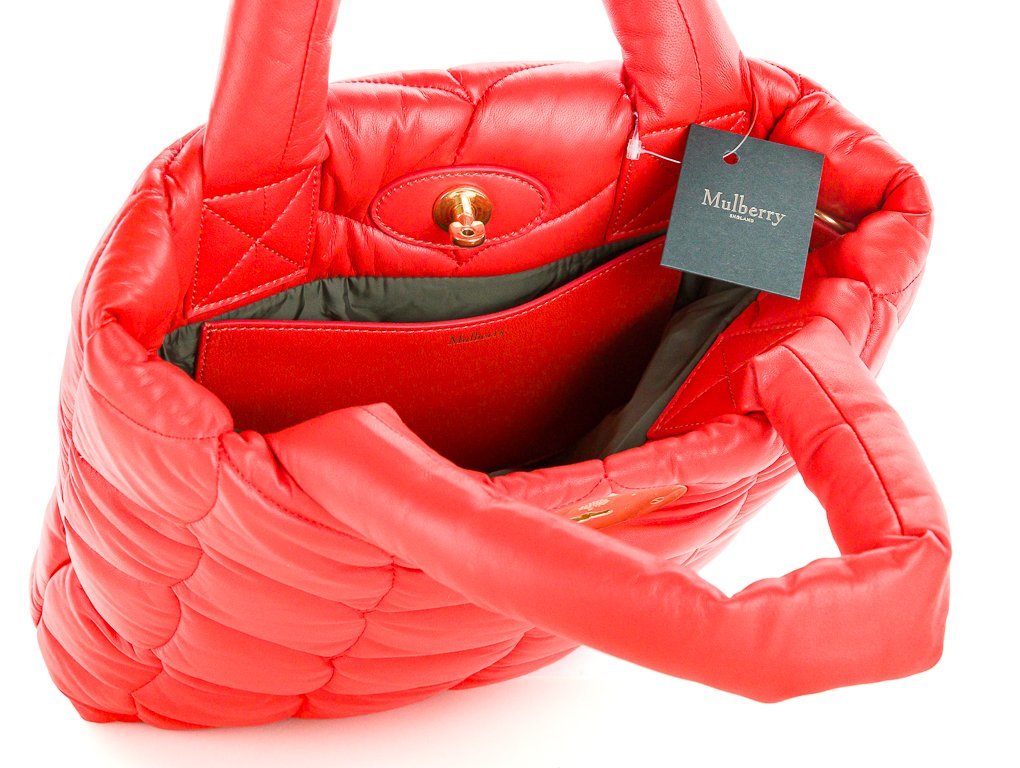 Used EX+ Mulberry nappa tote bag Handbag leather orange From
