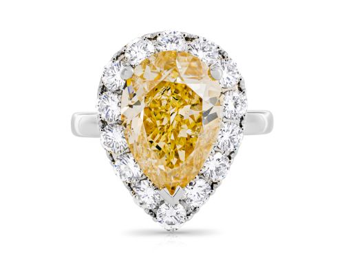 Yellow Pear Cut Diamond Ring (1)