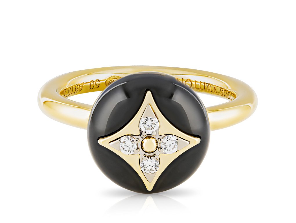 Louis Vuitton Blossom Onynx and Diamond Ring