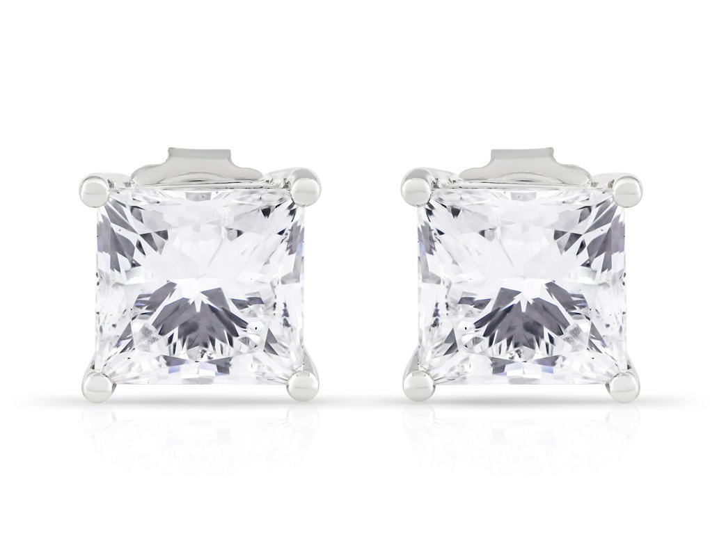 Princess Cut Diamond Earrings