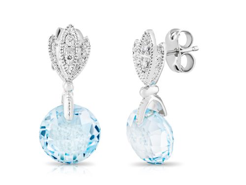 Blue Topaz and Diamond Earrings (2)