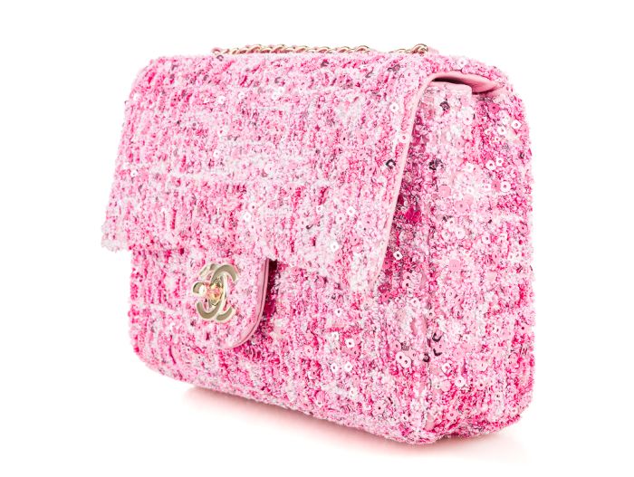 Chanel Sequin Tweed Single Flap Bag - Image 2