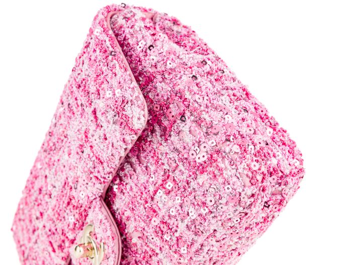 Chanel Sequin Tweed Single Flap Bag - Image 4