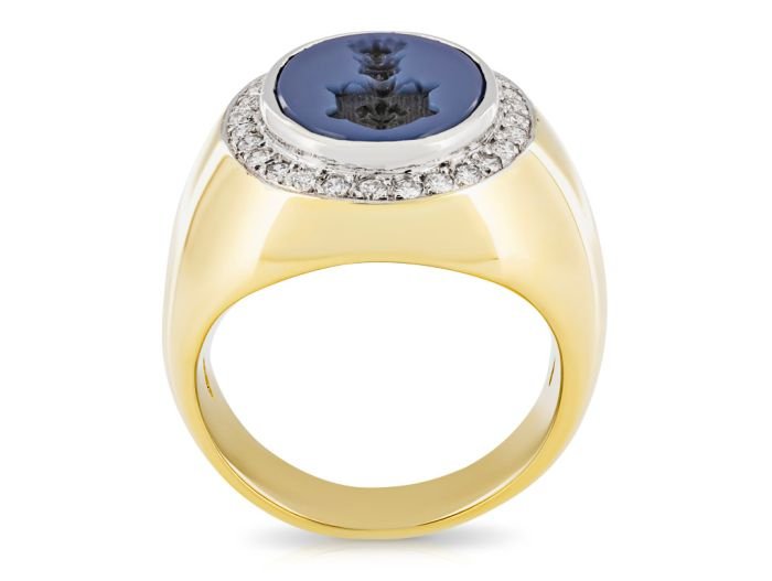 Diamond & Sardonyx Signet Ring - Image 2