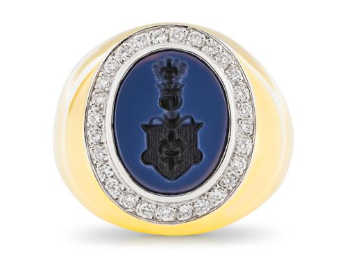 DIAMOND & SARDONYX SIGNET RING (2)