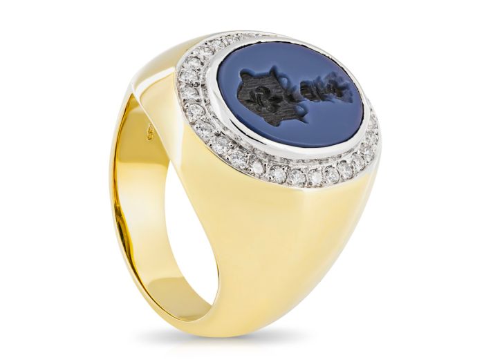 DIAMOND & SARDONYX SIGNET RING (3)