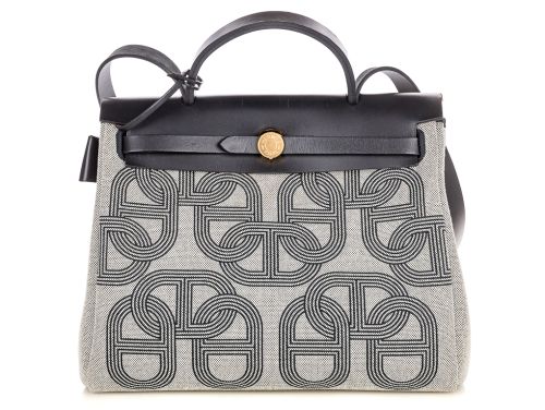 Hermes Chaine D'ancre Toile Canvas Bag (2)