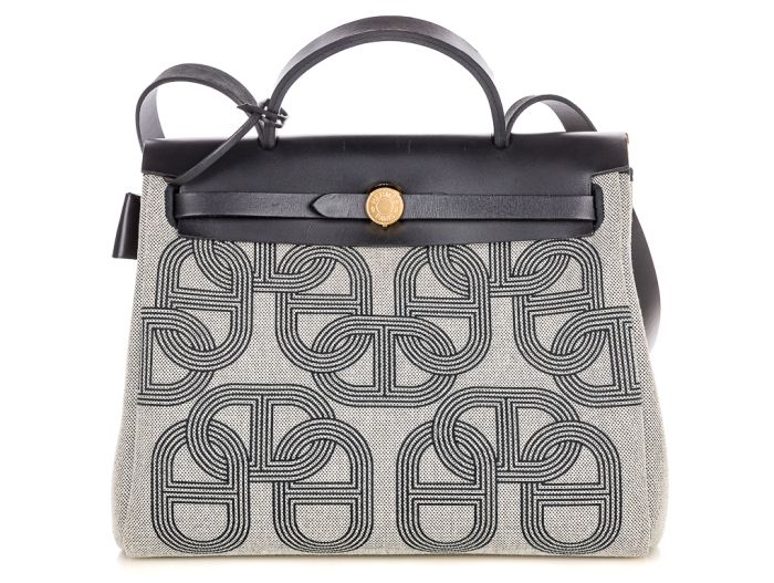 Hermes Chaine D'ancre Toile Canvas Bag (2)