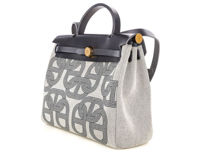 Hermes Chaine D'ancre Toile Canvas Bag - Image 2