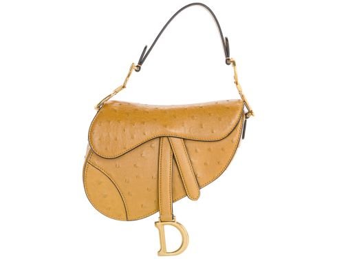 Christian Dior Ostrich Saddle Bag (2)