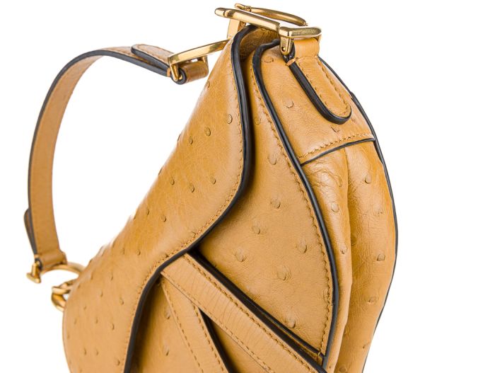 Christian Dior Ostrich Saddle Bag - Image 4