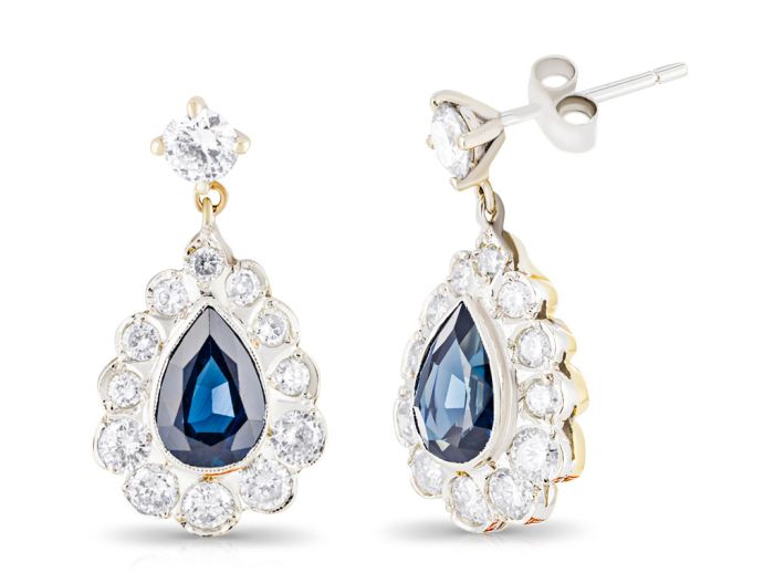 Sapphire & Diamond Earrings - Image 2