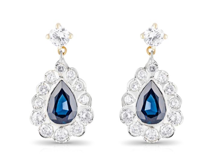 Sapphire & Diamond Earrings