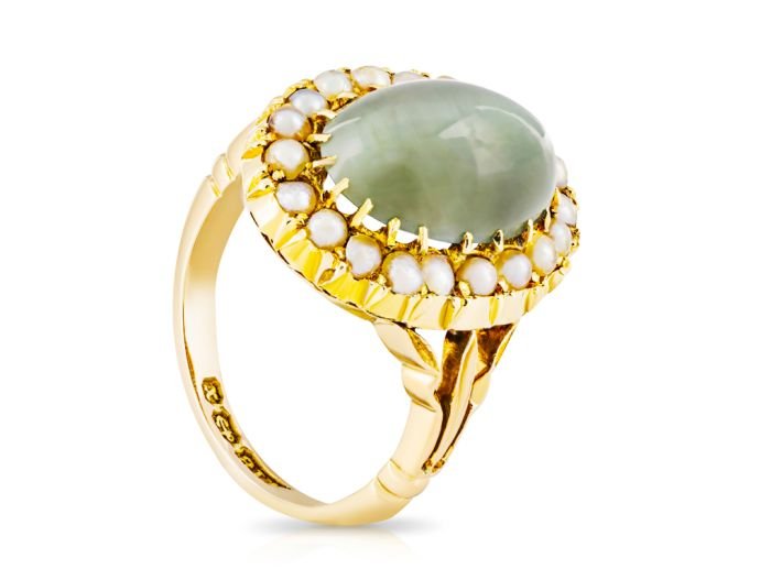 Cat's Eye and Pearl Ring - Image 2