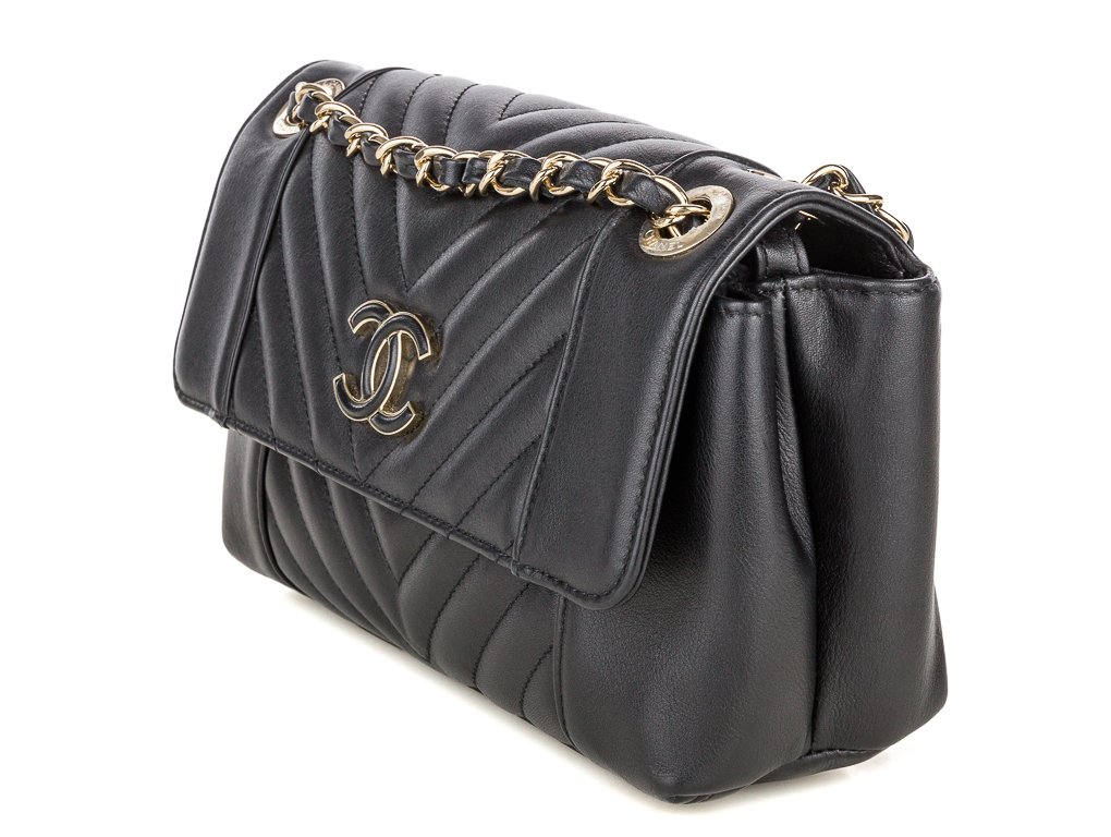 Pre Owned Chanel Chevron Single Flap Bag - Shop Prestige