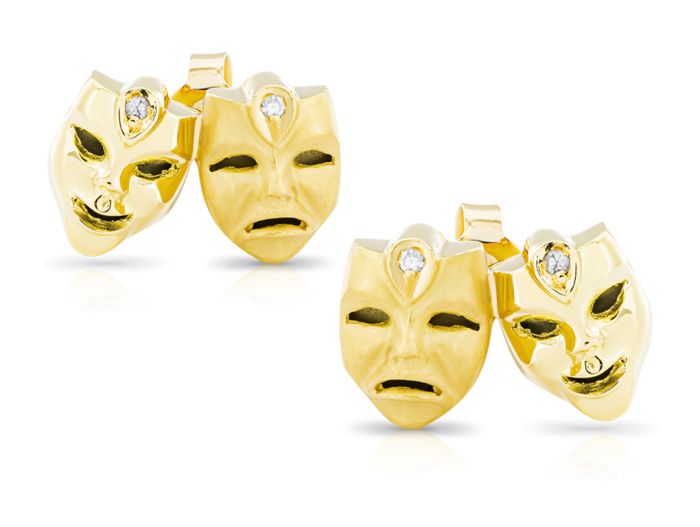 Diamond Comedy & Tragedy Mask Earrings (1)