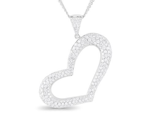 Diamond Tilted Heart Necklace (1)