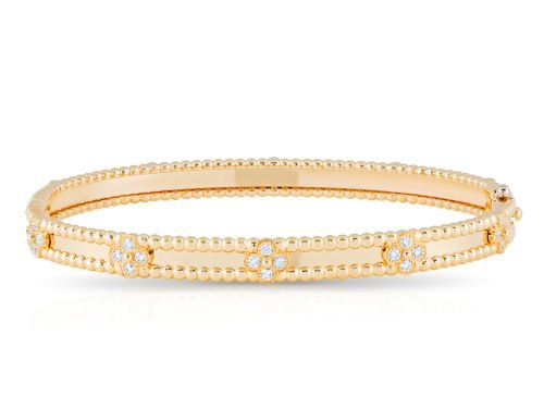 Van Cleef & Arpels Diamond Perlee Sweet Clovers Bracelet (1)