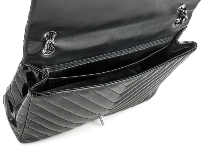 Chanel Classic Chevron Patent Single Maxi Flap Bag - Image 5