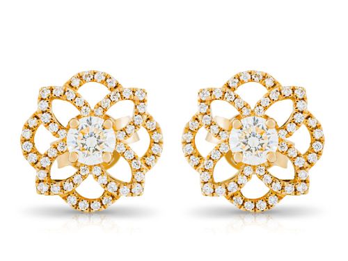 Diamond Flower Stud Earrings (1)