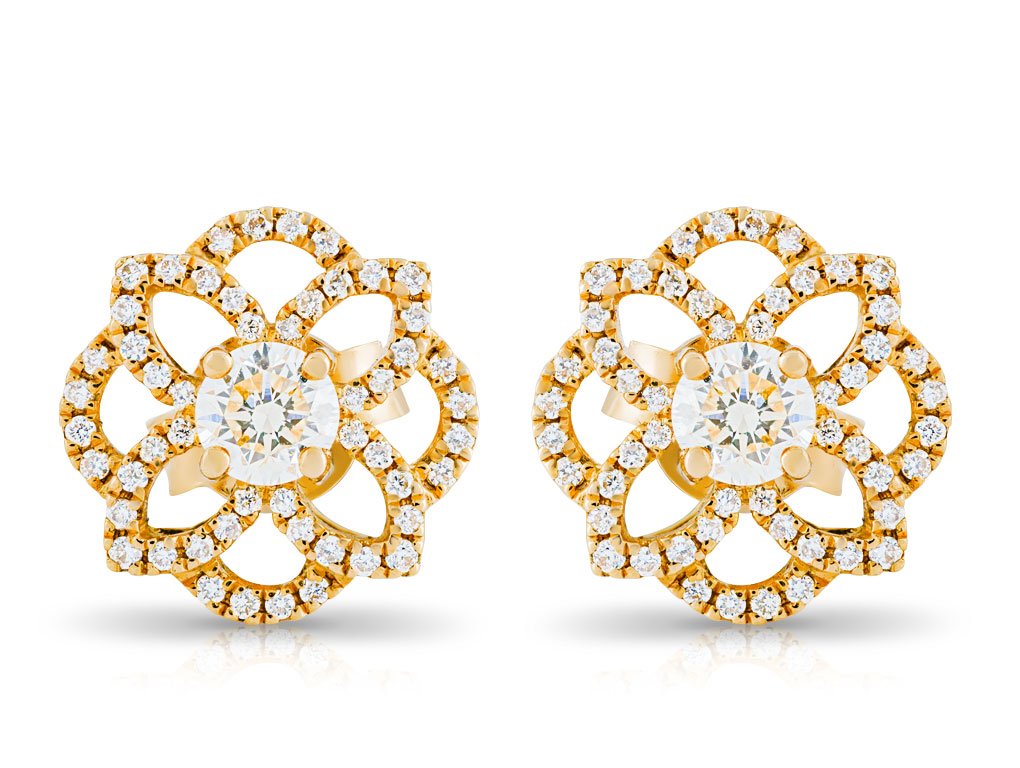 Diamond Flower Stud Earrings (1)