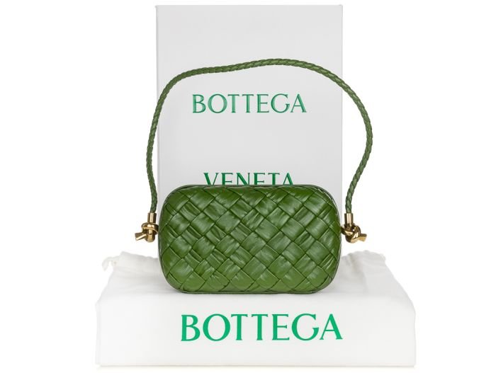 Bottega Veneta Knot Green Small Leather Shoulder Bag - Image 6
