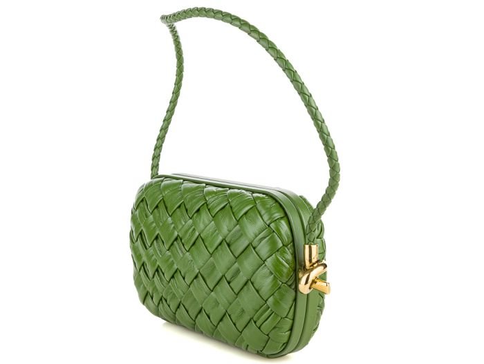 Bottega Veneta Knot Green Small Leather Shoulder Bag - Image 3