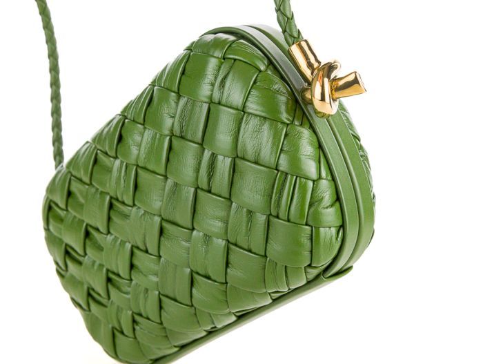 Bottega Veneta Knot Green Small Leather Shoulder Bag - Image 5