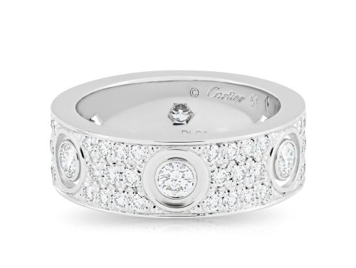 Cartier Classic Model Diamond Paved Love Ring