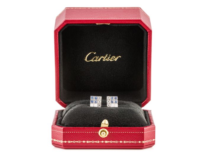 Cartier Lanieres Sapphire Diamond Earrings - Image 3