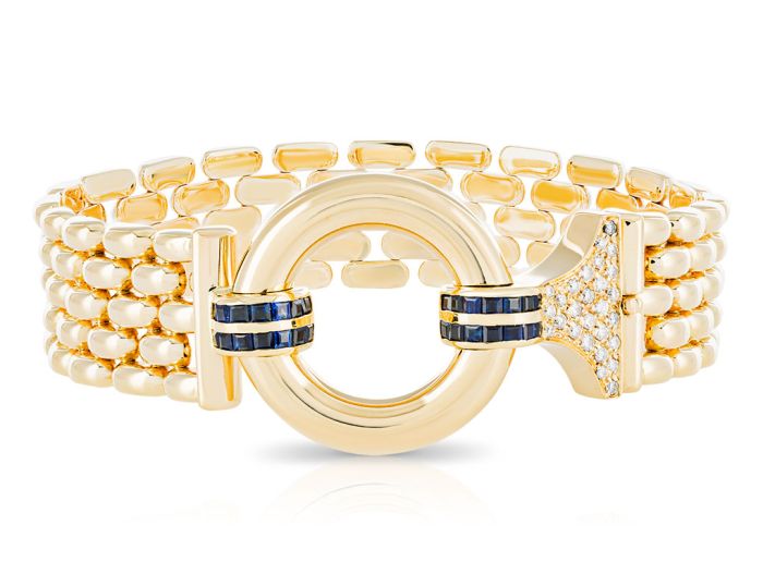 Diamond & Sapphire Chunky Necklace and Bracelet Set - Image 4