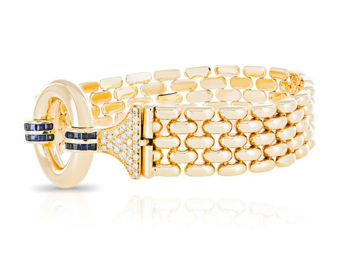 Diamond & Sapphire Chunky Necklace and Bracelet Set - Image 5